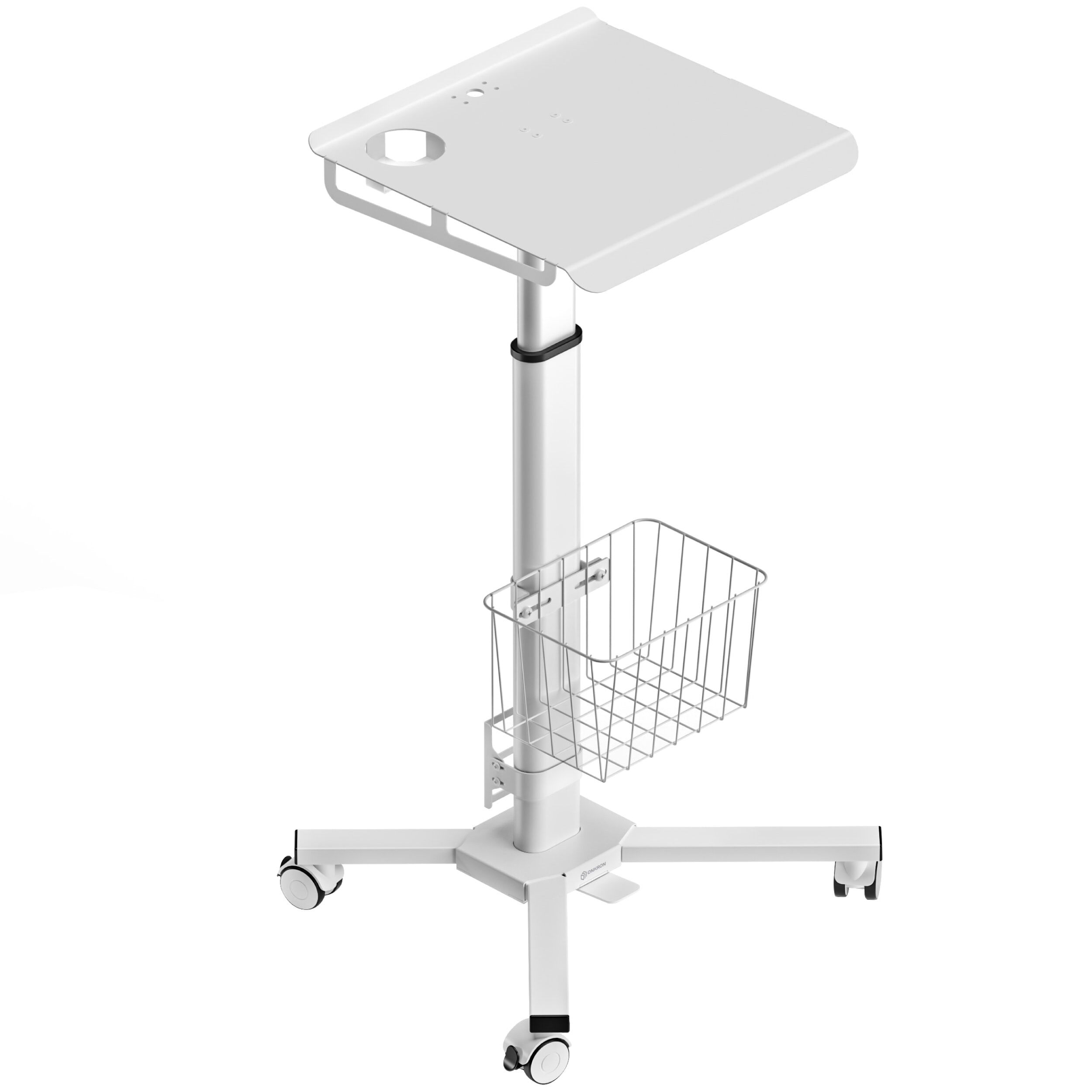Support pour ordinateur portable, table à roulettes mobile, réglable en hauteur ONKRON LMG30 Blanc