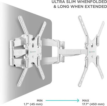 Support mural TV 37'' - 70'' pouces ONKRON M5 Blanc 2