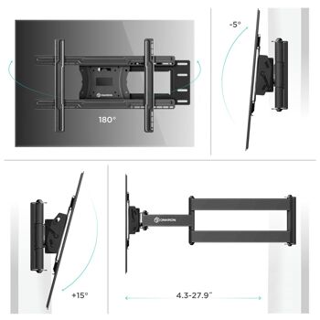 Support mural TV 40-75 pouces ONKRON M7L Noir 3