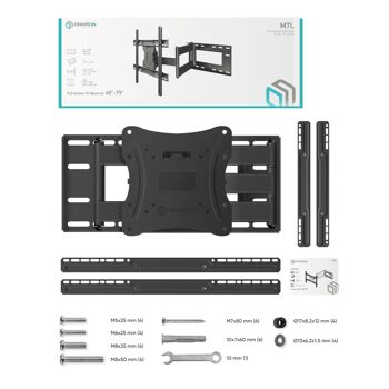 Support mural TV 40-75 pouces ONKRON M7L Noir 8