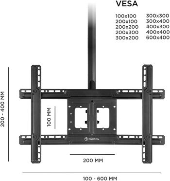 Support TV plafond 32-80 pouces ONKRON N1L Noir 4