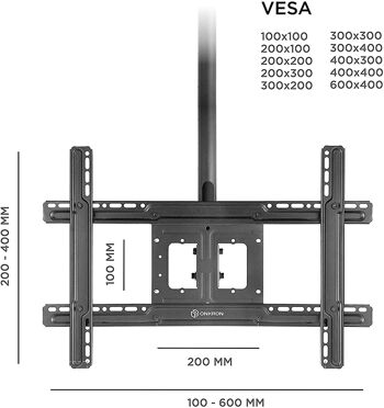 Support TV plafond 32-80 pouces ONKRON N2L Noir 7