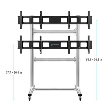 Support mural vidéo au sol 2x2 40-50 pouces FSPRO2L-22 Argent 4