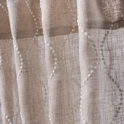 Brown curtain with wave pattern linen gauze 140x260cm