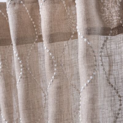Brown curtain with wave pattern linen gauze 140x260cm