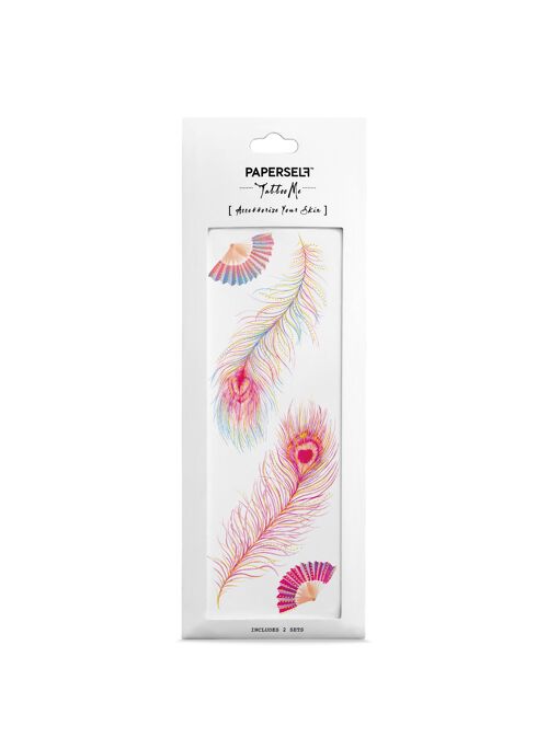 Pink Feathers Temporary Tattoo