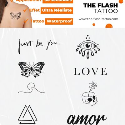 🔥✒️ Urban Expressions Pack: 8 Energetic Temporary Tattoos for Trendy Customers 🔥✒️
