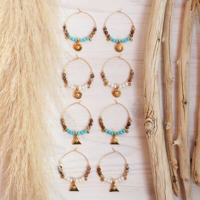 Boho Cercle / Boucle d'Oreille Triangle