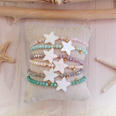 Bracelet étoile de mer cristal pastel