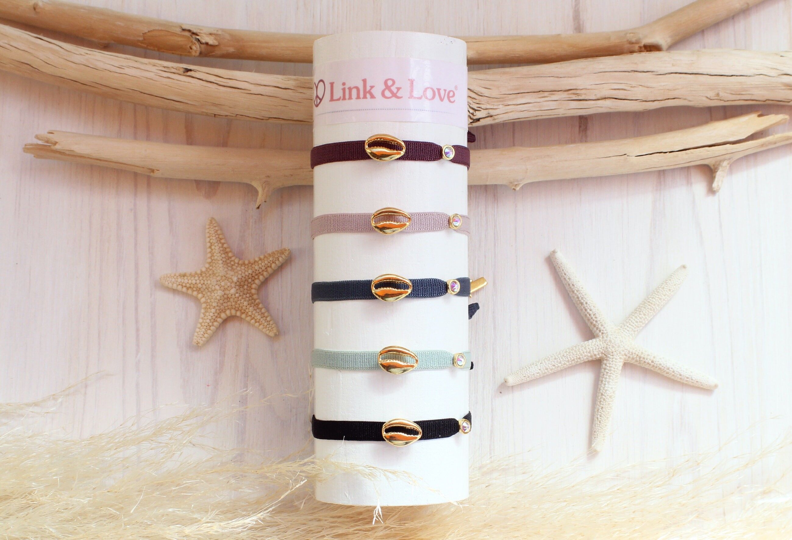 Bracciale elastico in conchiglia Swarovski