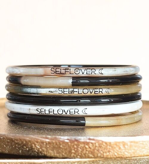 1 Bracelet à message "SELFLOVER"- 3 mm noir