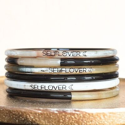 1 "SELFLOVER" message bracelet - 3 mm black