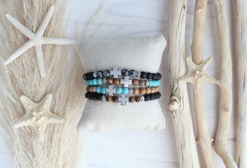 Pulsera Hombre Piedra / Cruz