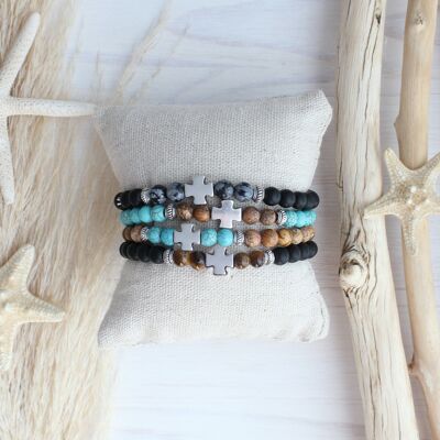 Pulsera Hombre Piedra / Cruz