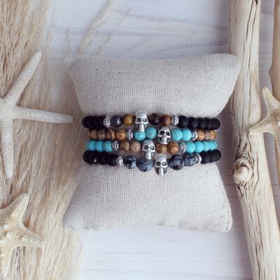 Pulsera Hombre Piedra Calavera