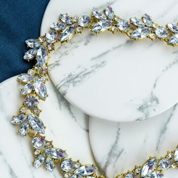 Grand Cubique Zircon CZ Cristal Mariage Costume De Mariée Collier Bijoux 3