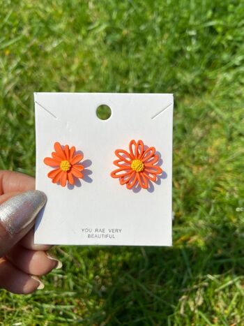 Boucles d'oreilles à tige colorées Daisy Sun Flower Summer Floral Dainty Boho Nature 2