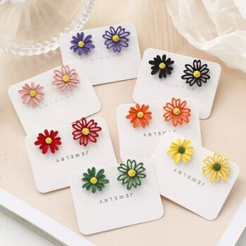 Boucles d'oreilles à tige colorées Daisy Sun Flower Summer Floral Dainty Boho Nature 11