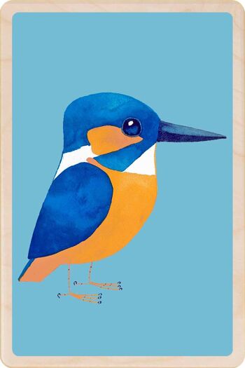 Carte postale en bois KINGFISHER Bird Card 2