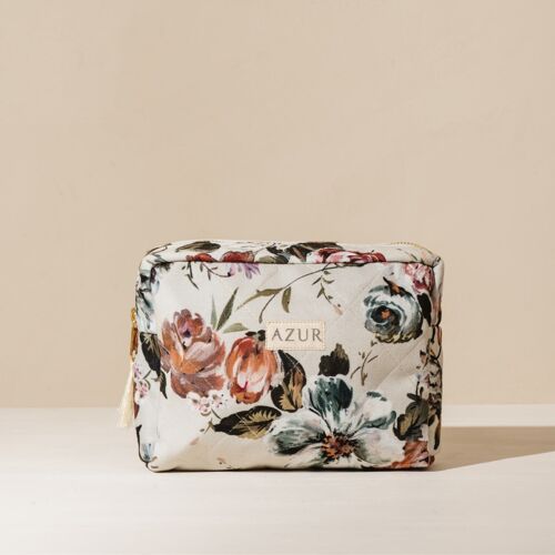 Cosmetic pouch floral Snow White | velvet | plastic free