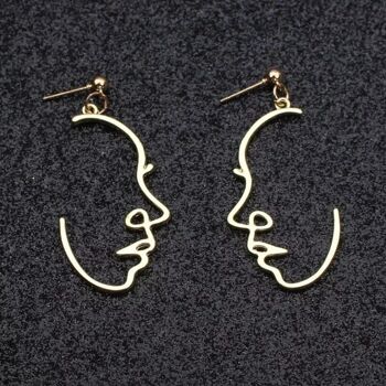 Boucles d'oreilles pendantes bohémiennes avec profil creux et profil abstrait 5