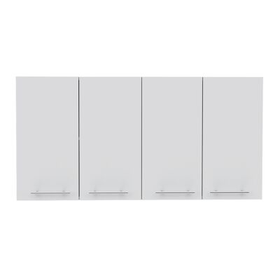 Wandschrank für Küche 120, mit Ablage für Geschirr, 60 cm A x 120 B x 33,5 cm T, weiß