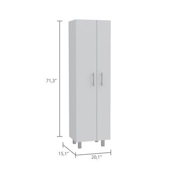 Armoire polyvalente Nala, avec rangement interne 181,2 CM L X 51,2 CM L X 38,6 CM P Blanc 3