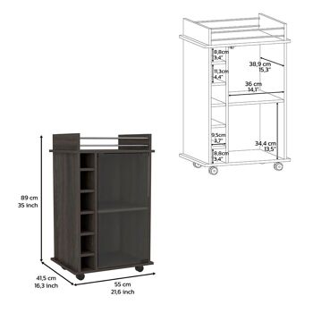 Ensemble de salon Riverside, chariot de bar + table basse amovible, 89/39,1 cm H X 55/55 L cm X 41,5/50 P cm, anthracite 3