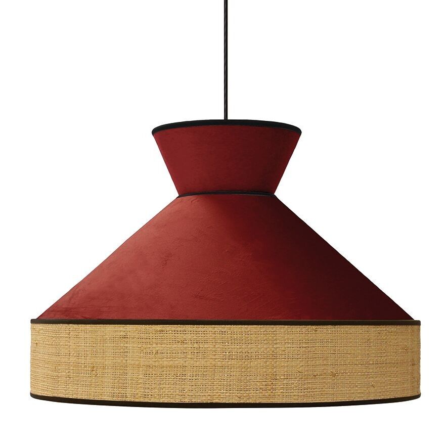 Lámpara colgante GATSBY D52cm Terciopelo burdeos