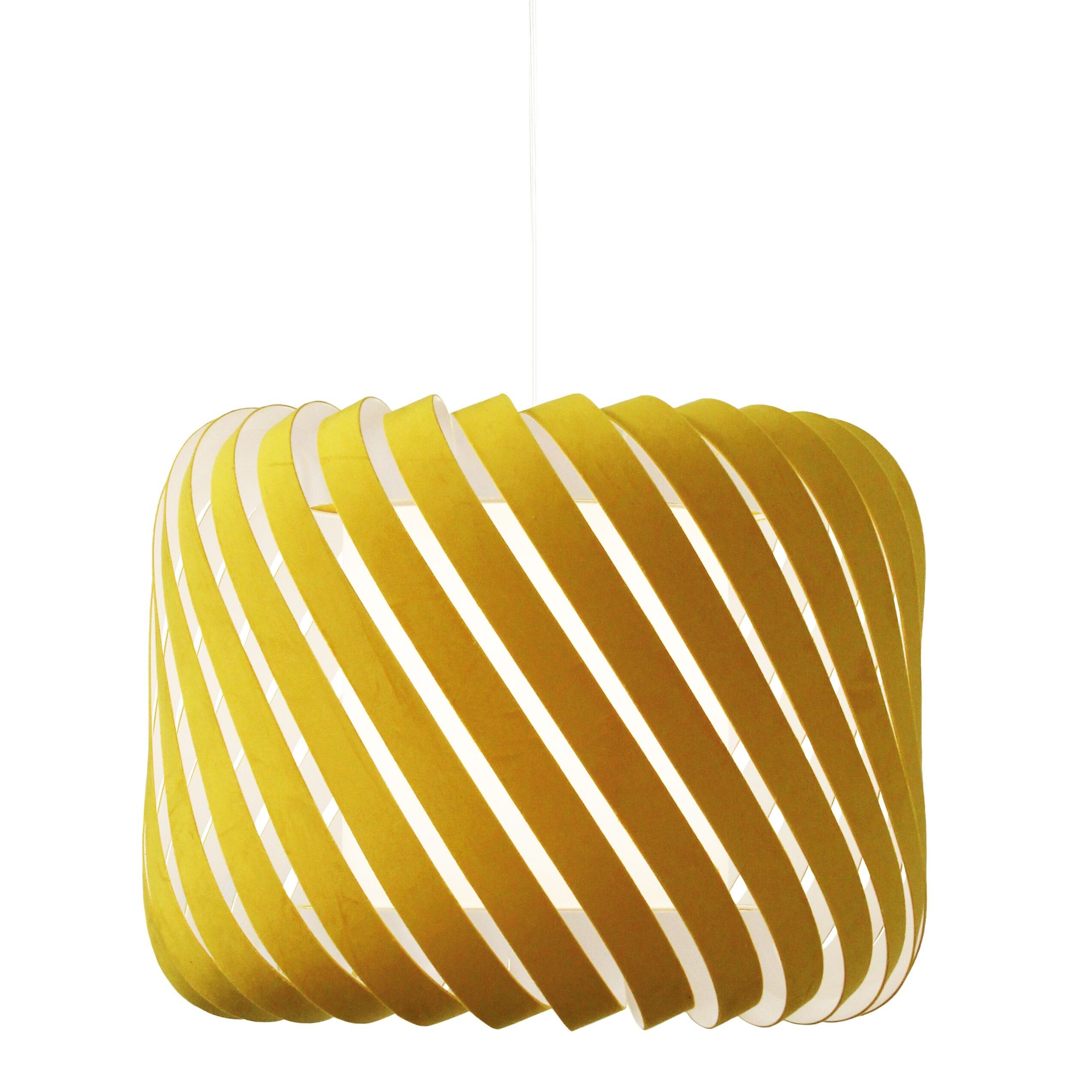 Suspension CLYDE D46cm Velours jaune