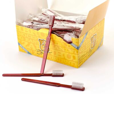 docteur Brosses à dents jetables Bauer avec dentifrice 100 pack ROUGE