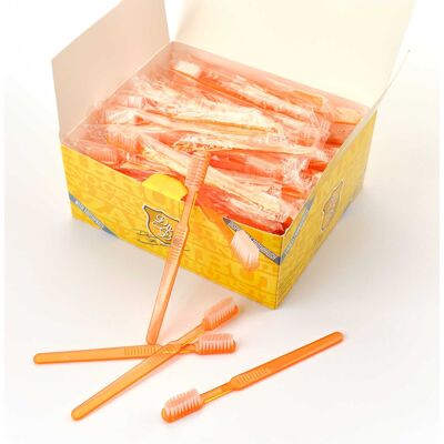 dr Bauer's disposable toothbrushes with toothpaste 100 pieces ORANGE