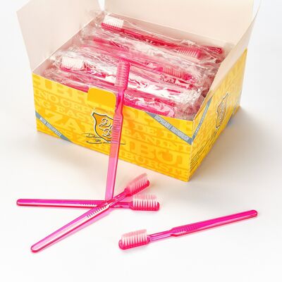 dr Bauer's disposable toothbrushes with toothpaste pack of 100 PINK