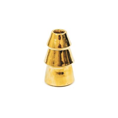 HV Goldener Weihnachtsbaum-Kerzenhalter – 7 x 12 cm