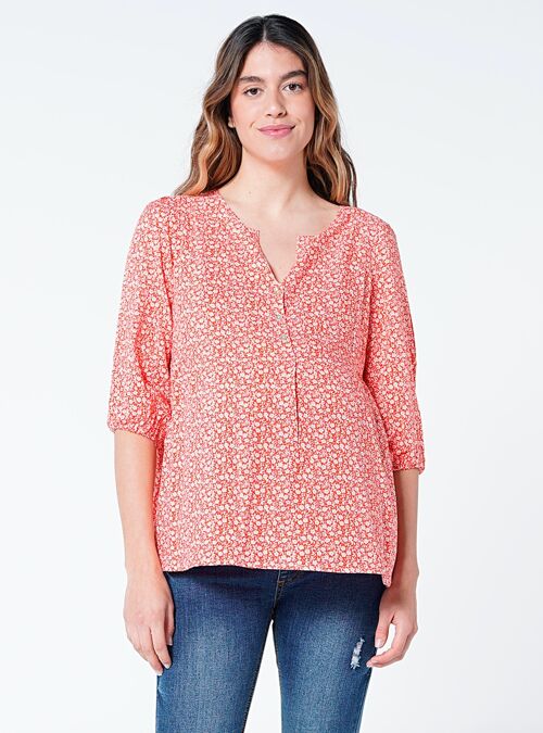 Blusa Lactancia Estampada Con Mangas 3/4