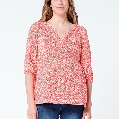 Printed Nursing Blouse With 3/4 Sleeves