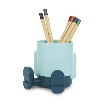 Mr Sitty Pencil Holder Turquoise/Blue