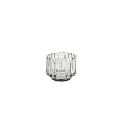 Teelichthalter aus HV-Glas – Smokey – 8 x 6,5 cm