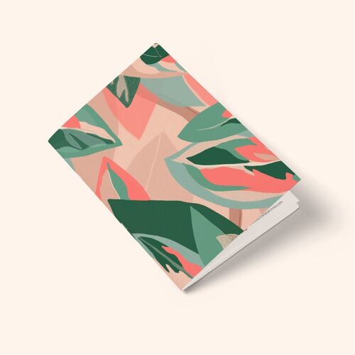 Cahier A5 avec lignes - coloris Jungle Rose