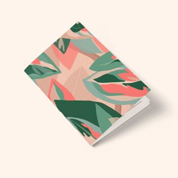 Cahier A5 avec lignes - coloris Jungle Rose 1