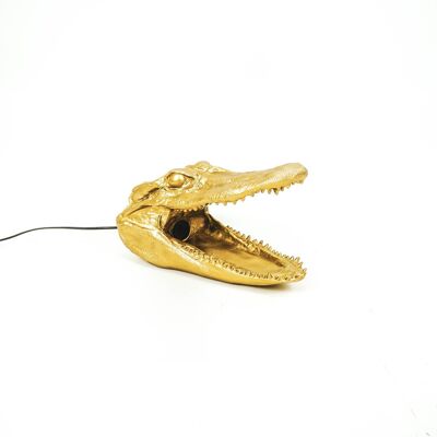 HV Goldene Alligator-Tischlampe – 39 x 18 x 21 cm