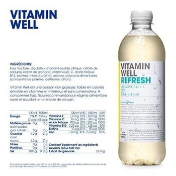 VITAMIN WELL BOOST - Boisson non gazeuse fonctionnelle (à base de vitamine) et désaltérante   - Saveur Myrtille / Framboise - Boîte de 12  bouteilles de 500 ml 5