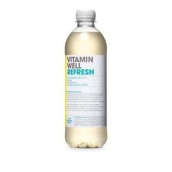 VITAMIN WELL REFRESH - Boisson non gazeuse fonctionnelle (à base de vitamine) et désaltérante - Saveur Kiwi / Citron - Boîte de 12  bouteilles de 500 ml 3
