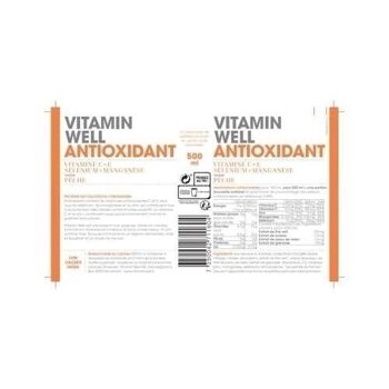 VITAMIN WELL ANTIOXIDANT - Boisson non gazeuse fonctionnelle (à base de vitamine) et désaltérante  - Saveur Pêche - Boîte de 12 bouteilles de 500 ml 3