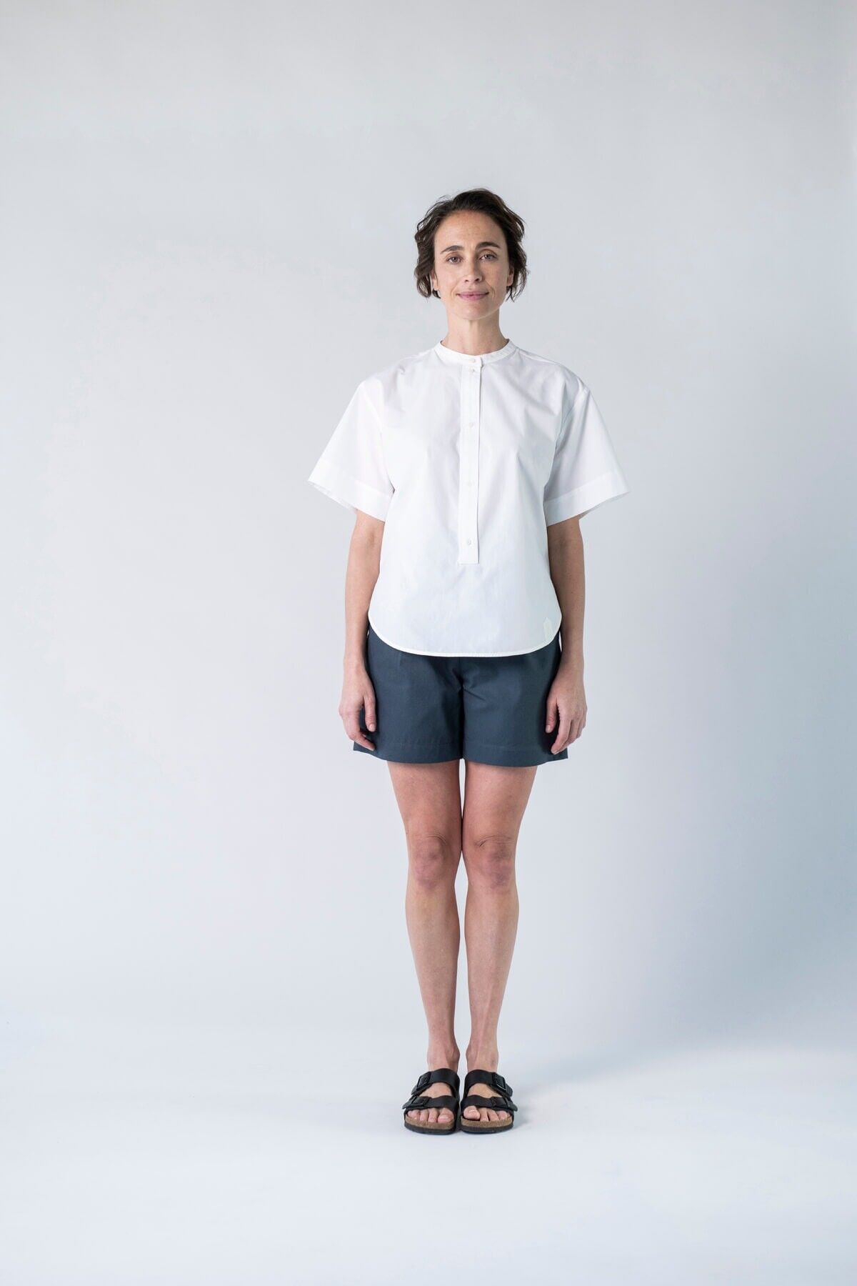 Camicia a maniche corte Camelia in cotone biologico