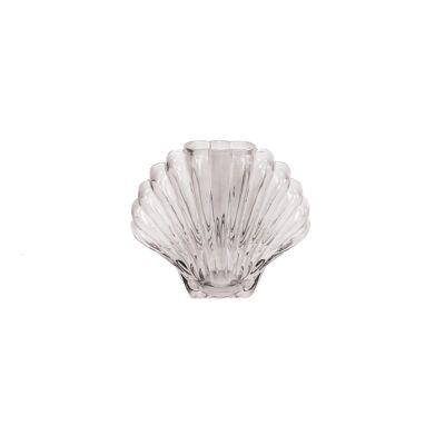 HV Shell Vase - Smokey Glass - 19.5x9x16.5cm