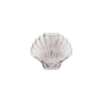 Vase Coquillage HV - Verre Fumé - 19,5x9x16,5cm 1