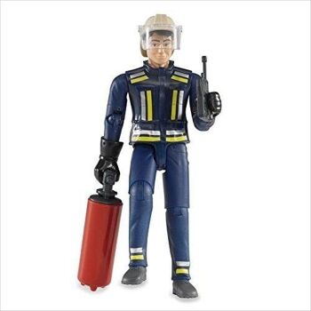 BRUDER -  Figurine pompier avec casque, gants et accessoires -  réf : 60100 2