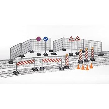 BRUDER -  Accessoires de chantier: Panneaux de signalisation, plots. -  réf : 62007 2