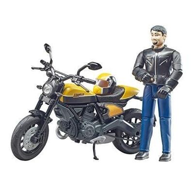BRUDER - Ducati Scrambler motorcycle with biker - ref: 63053